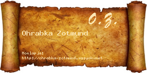 Ohrabka Zotmund névjegykártya